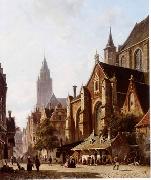 unknow artist European city landscape, street landsacpe, construction, frontstore, building and architecture.014 oil painting picture wholesale